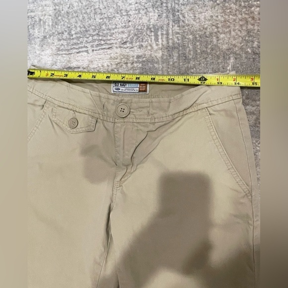 Old Navy Y2K Tan Khaki Wide Leg Ladies Cotton Chino Pants Size 6 Low Rise - Picture 4 of 10